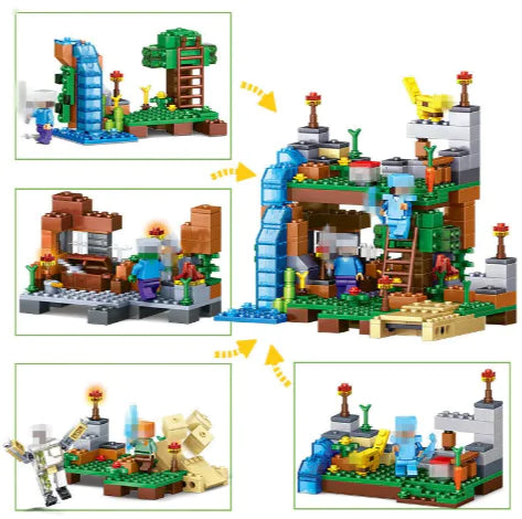 4-in-1 Cat & Leopard Building Blocks Set