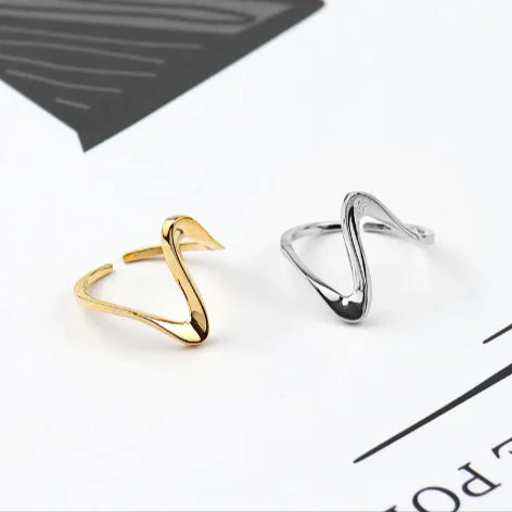 Minimalist Geometric Gold-Plated Ring