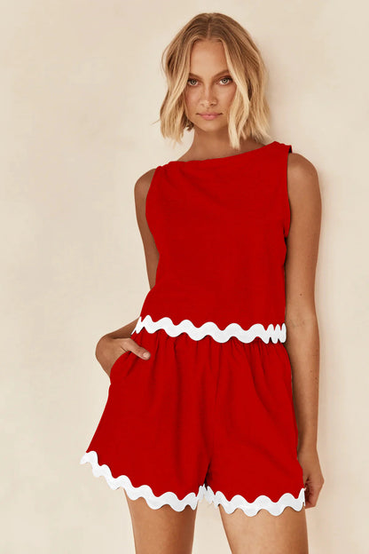 Sleeveless Shorts Suit