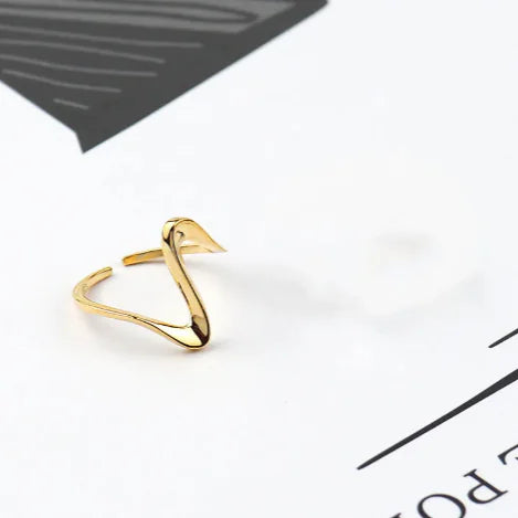 Minimalist Geometric Gold-Plated Ring
