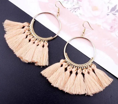 Tasselled Hoop Earrings For Women